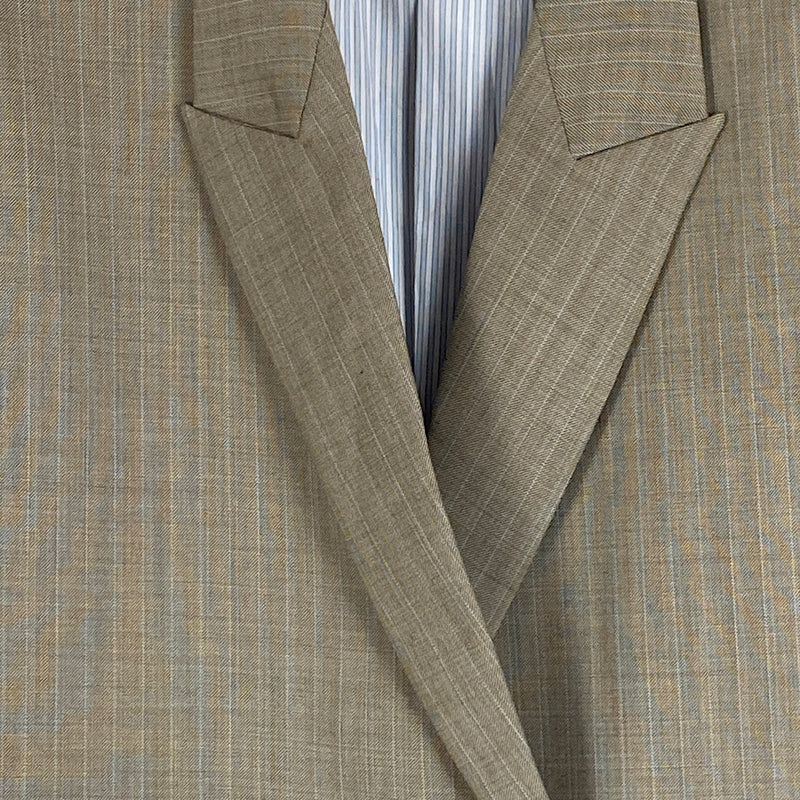 Double Breasted Blazer | Taupe Stripe