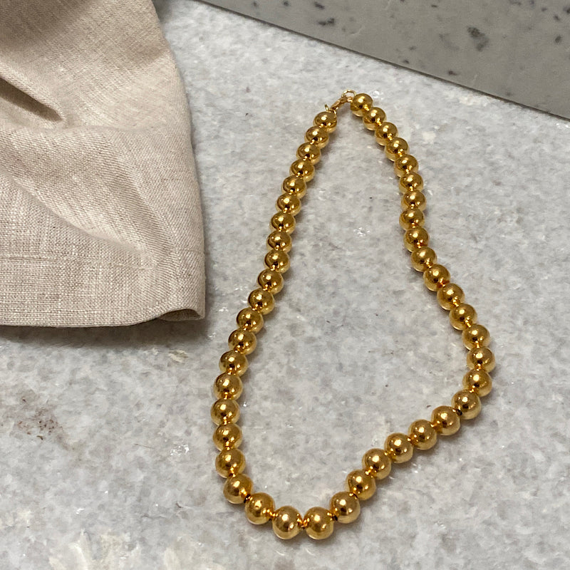 Bubble Gold Plated Necklace | 10mm