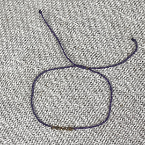 9K Gold Chain String Bracelet | Purple