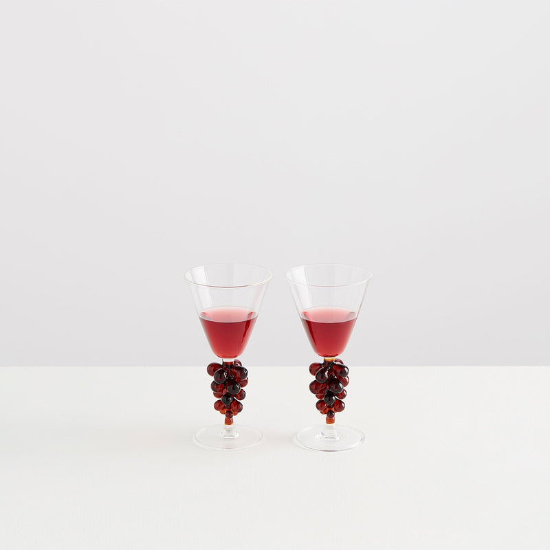 Set 2 Bordeaux Wine Glasses | Clear & Amber