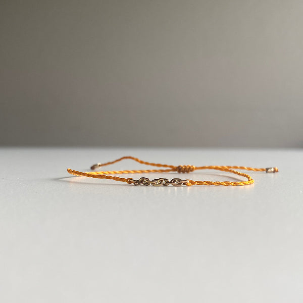 9k Gold Chain String Bracelet | Tan