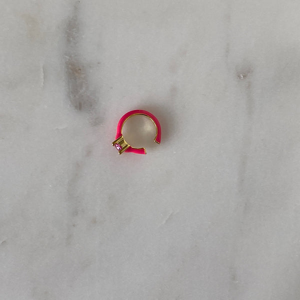 Enamel Single Ear Cuff | Shocking Pink