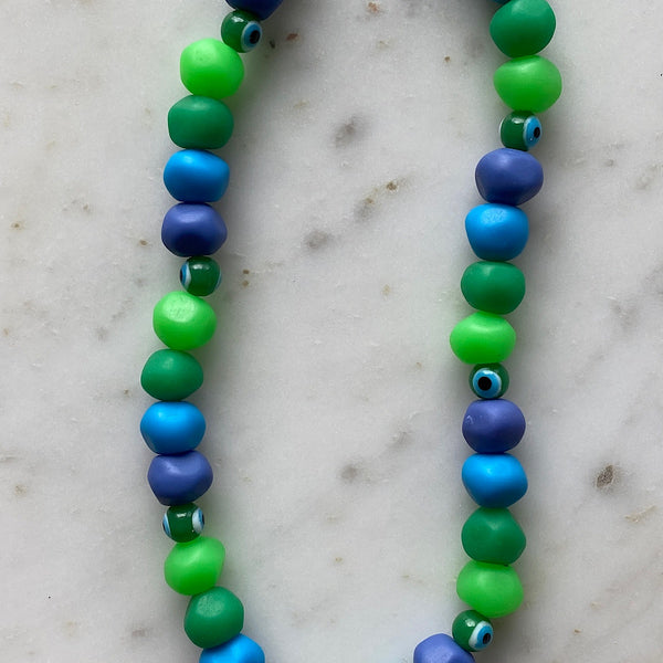 Evil Eye Necklace | Blue & Green