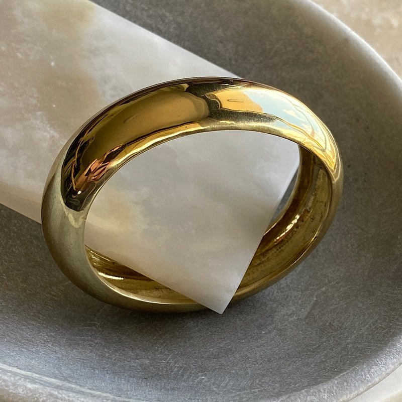Oval Brass Bangle | Wide