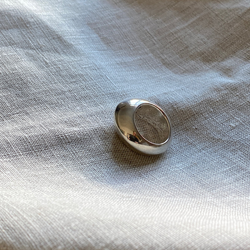 Modern Silver Donut Ring
