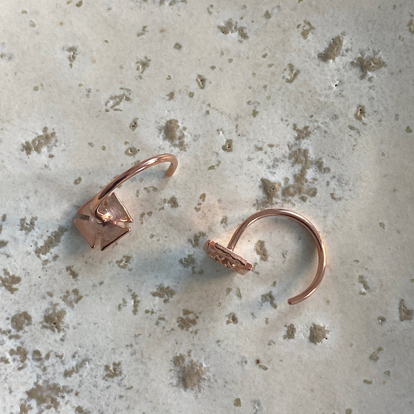 Mira Curve Earrings | Rose Gold Plated