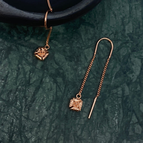 mira threader earrings in rose gold