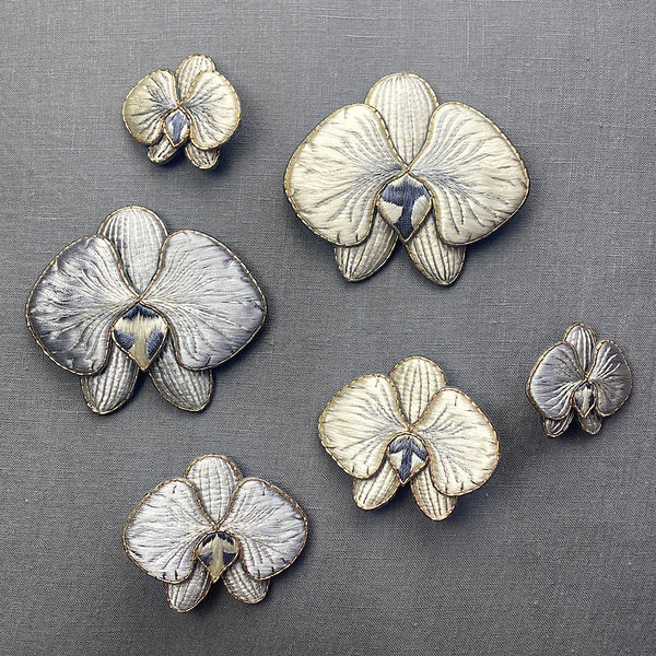 Large Orchid Brooch | Grey