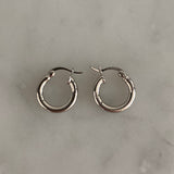 simple chubby hoop earrings in sterling silver
