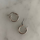 simple chubby hoop earrings in sterling silver